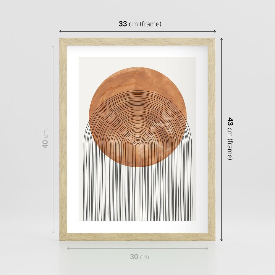 Plakat w ramie 30x40 - Złote Akcenty - nowoczesna sztuka, modern - rama drewno