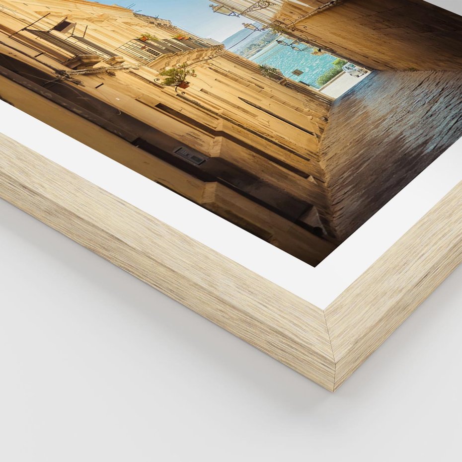 Plakat w ramie 50x70 - Perspektywa magicznej uliczki - uliczka, perspektywa - rama drewno