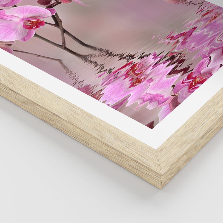 Plakat w ramie 30x40 - Relaksacyjne spa w otoczeniu storczyka - spa, storczyk - rama drewno