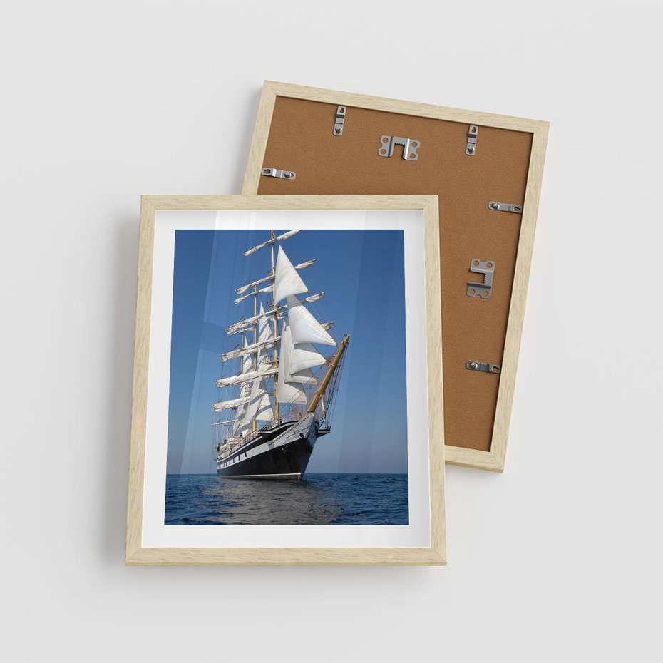 Plakat w ramie 40x50 - Podróż na Żaglowcu Przygody - żaglowiec, podróż - rama drewno