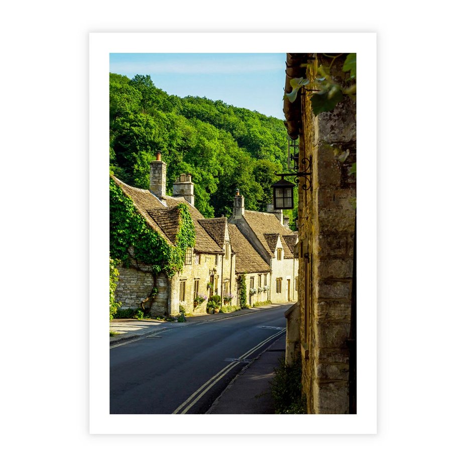 Plakat bez ramy 21x30 - Odkryj tajemnice miasta - uliczka, perspektywa