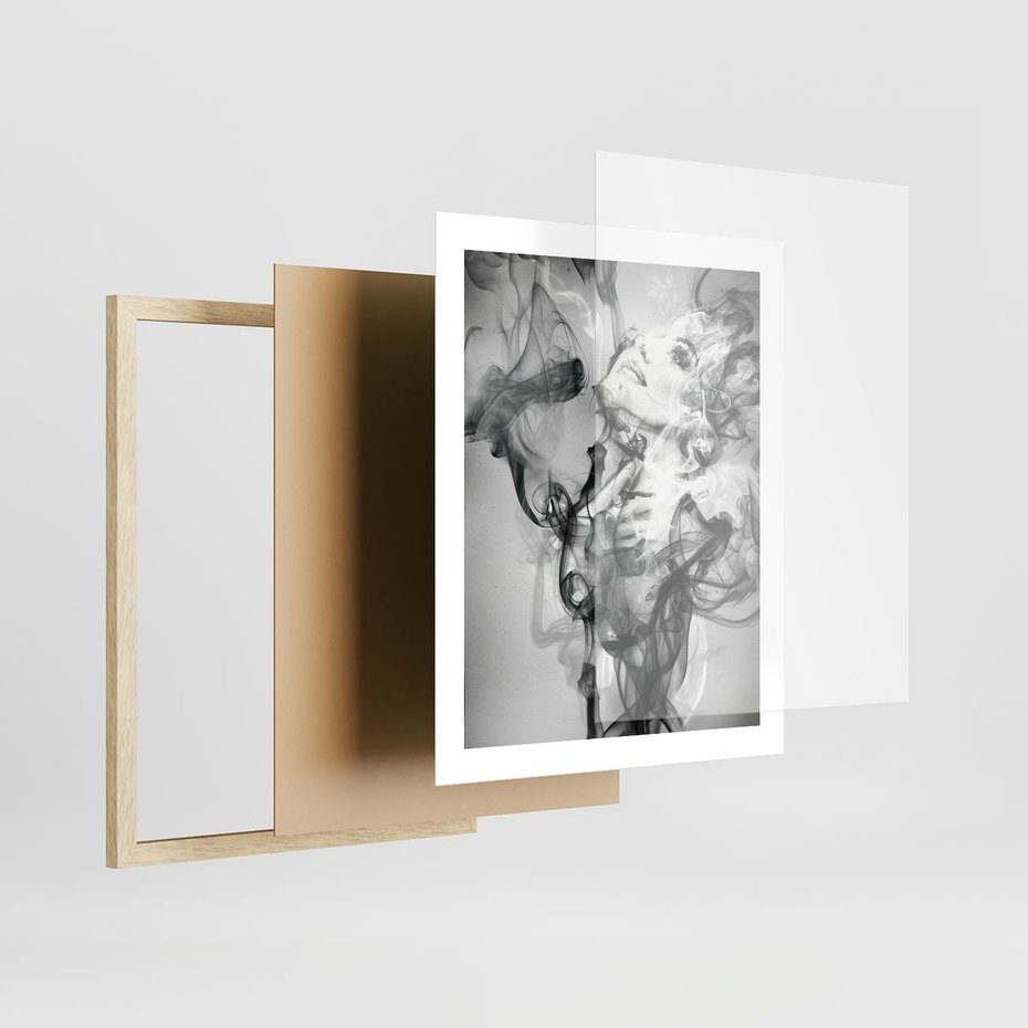 Plakat w ramie 40x50 - Abstrakcja kobiecego piękna - abstrakcja, kobieta - rama drewno