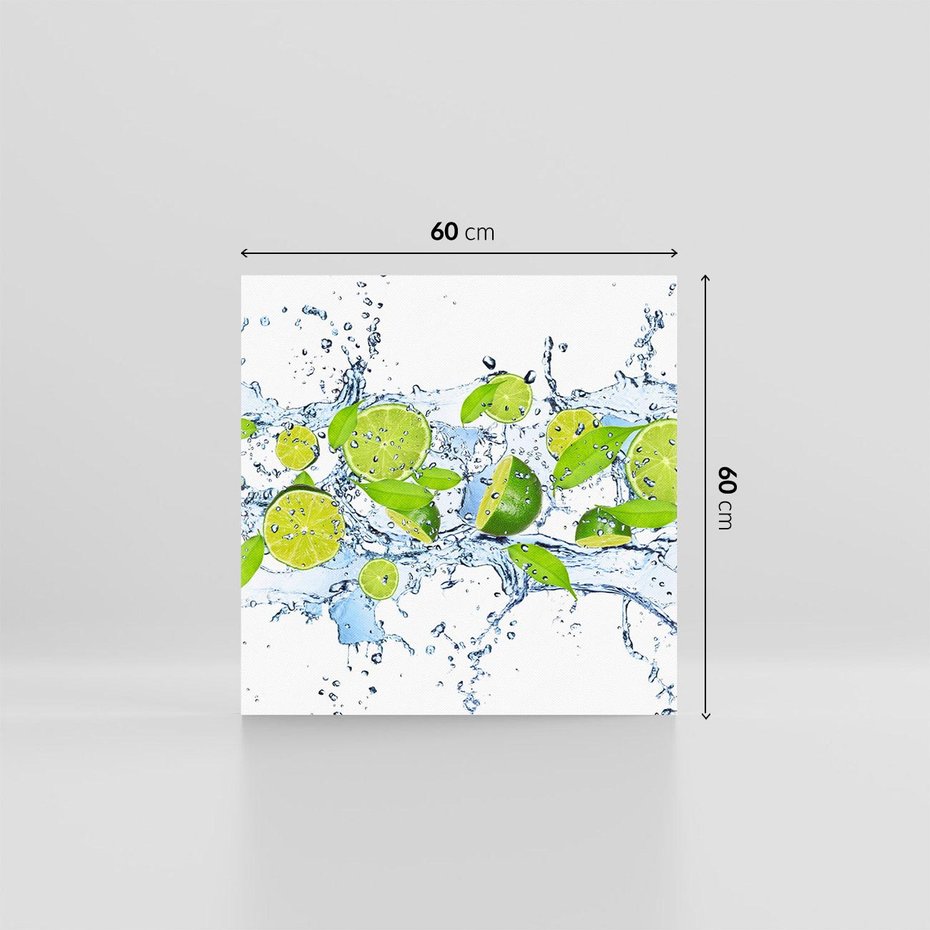 Obraz na płótnie 60x60 - Świeżość limonki i błękity wody - limonka, woda