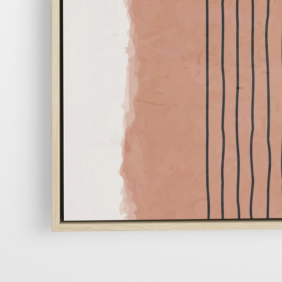 Obraz w ramie 80x80 - Rozmyte Widzenia - abstrakcyjna akwarelowa plama, nieregularne kreski - rama drewno