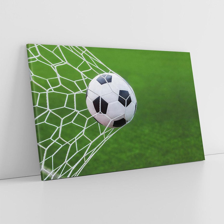 Obraz na płótnie 120x80 - Sportowa rywalizacja - bramka, piłka