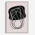 Obraz w ramie 80x120 - Abstrakcyjne Harmonie - abstrakcyjne szkicowane linie, minimalizm - rama drewno