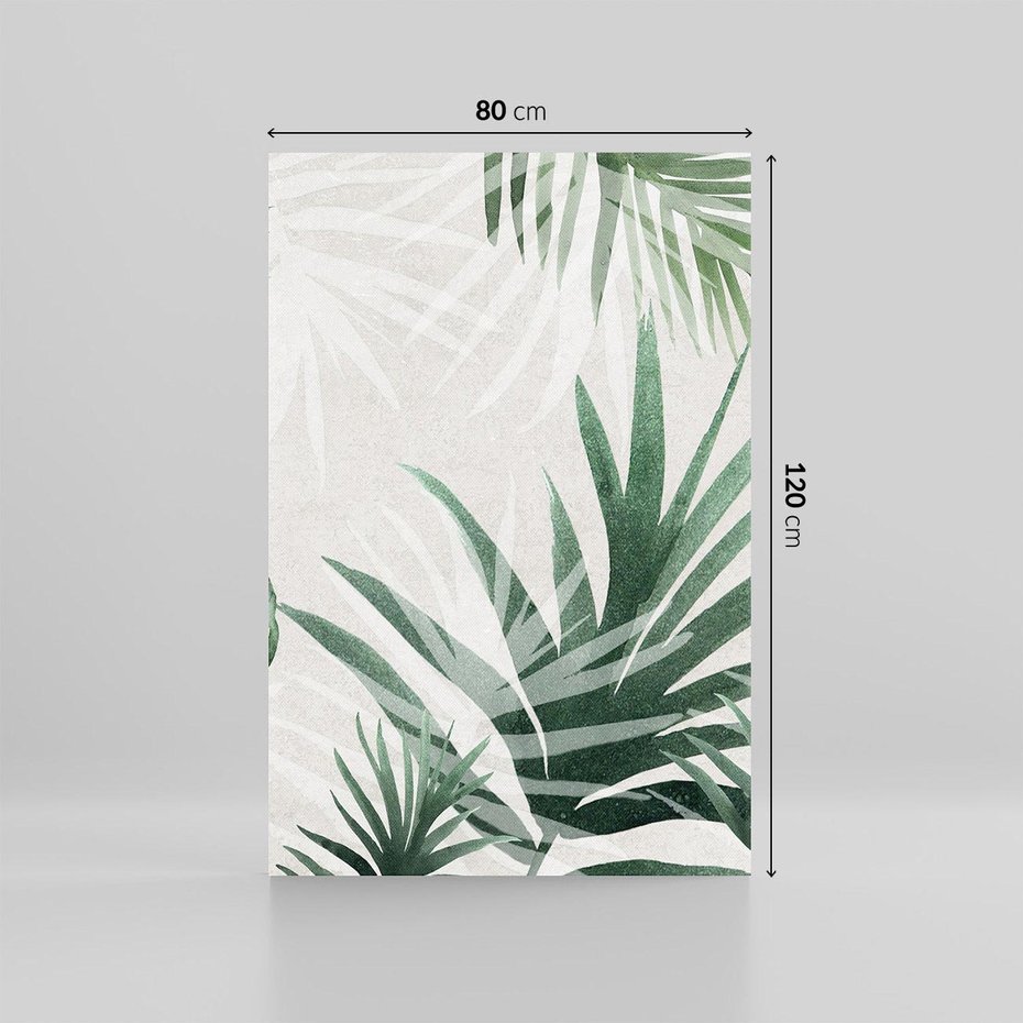 Obraz na płótnie 80x120 - Tropikalne Akwarele - tropikalne liście, akwarela