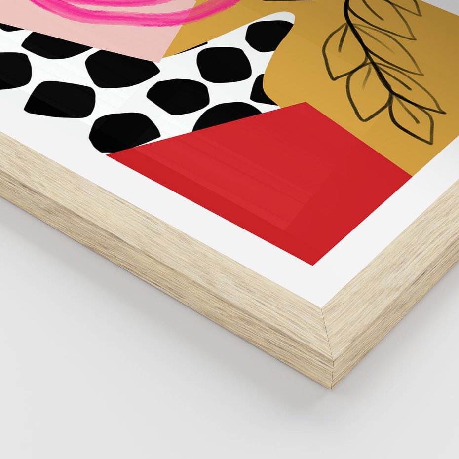 Plakat w ramie 50x70 - Księga Form i Plam - abstrakcyjna kompozycja, różne tekstury - rama drewno