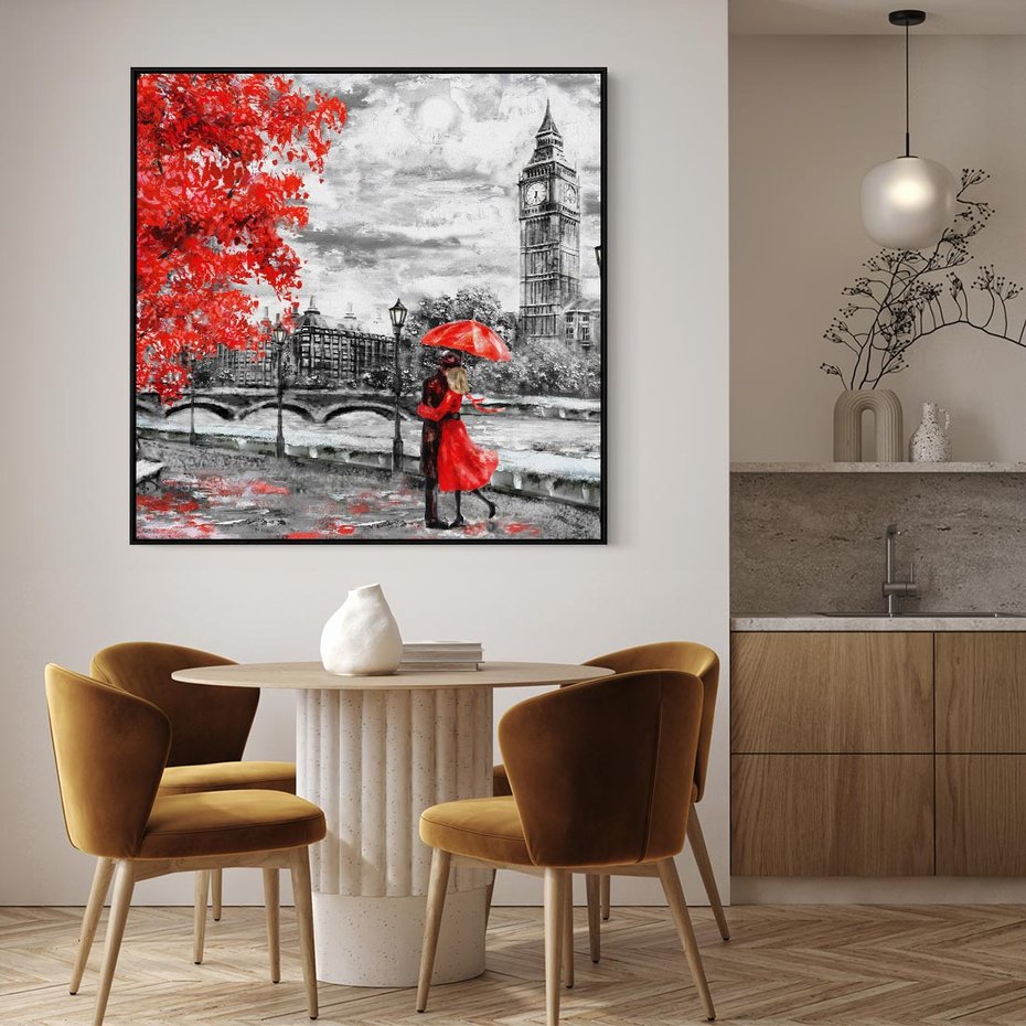 Obraz w ramie 50x50 - Big Ben w Londynie - londyn, big ben - rama czarna