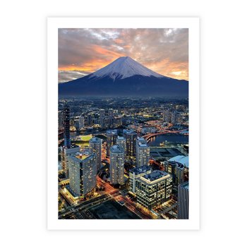 Plakat bez ramy 21x30 - Miasto na Górnym Horyzoncie - miasto, góry