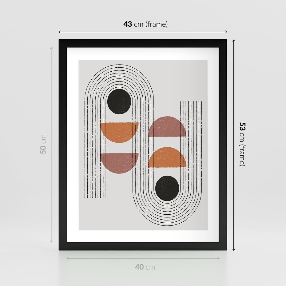 Plakat w ramie 40x50 - Nowoczesna Abstrakcja - geometria, grafika - rama czarna