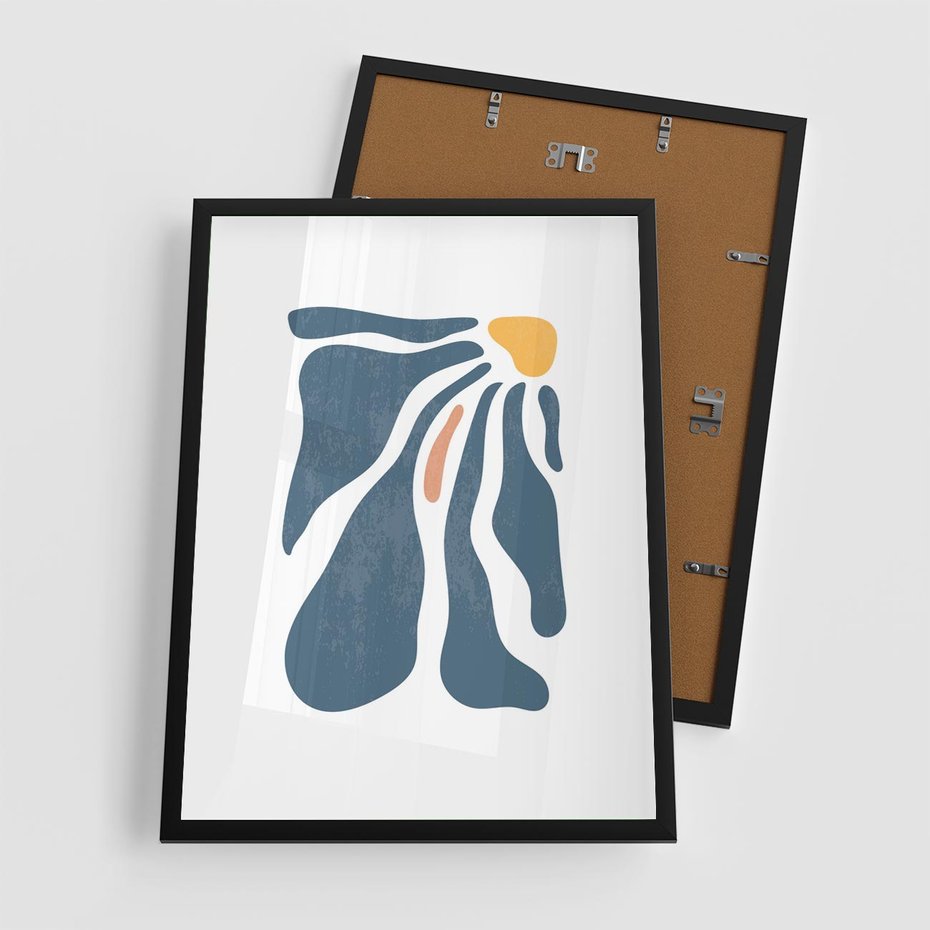 Plakat w ramie 50x70 - Melodia Kolorowych Płatków - nowoczesna kwiatowa grafika, styl retro - rama czarna