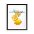 Plakat w ramie 40x50 - Świeże cytryny pełne smaku - cytryny, owoce - rama czarna