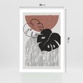 Plakat bez ramy 50x70 - Nowoczesna Monstera: Szkic w Grafice - nowoczesna grafika, monstera