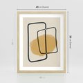 Plakat w ramie 40x50 - Rozkwitające Formy - abstrakcyjne nieregularne kształty, minimalistyczny plakat - rama drewno