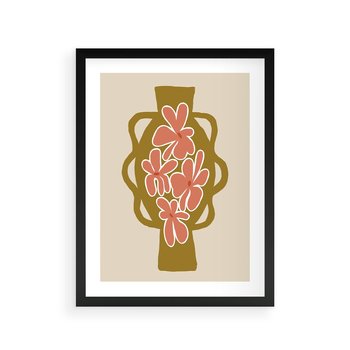 Plakat w ramie 30x40 - Rozbijające Formy - abstrakcyjny plakat, kwiaty na wazonie - rama czarna