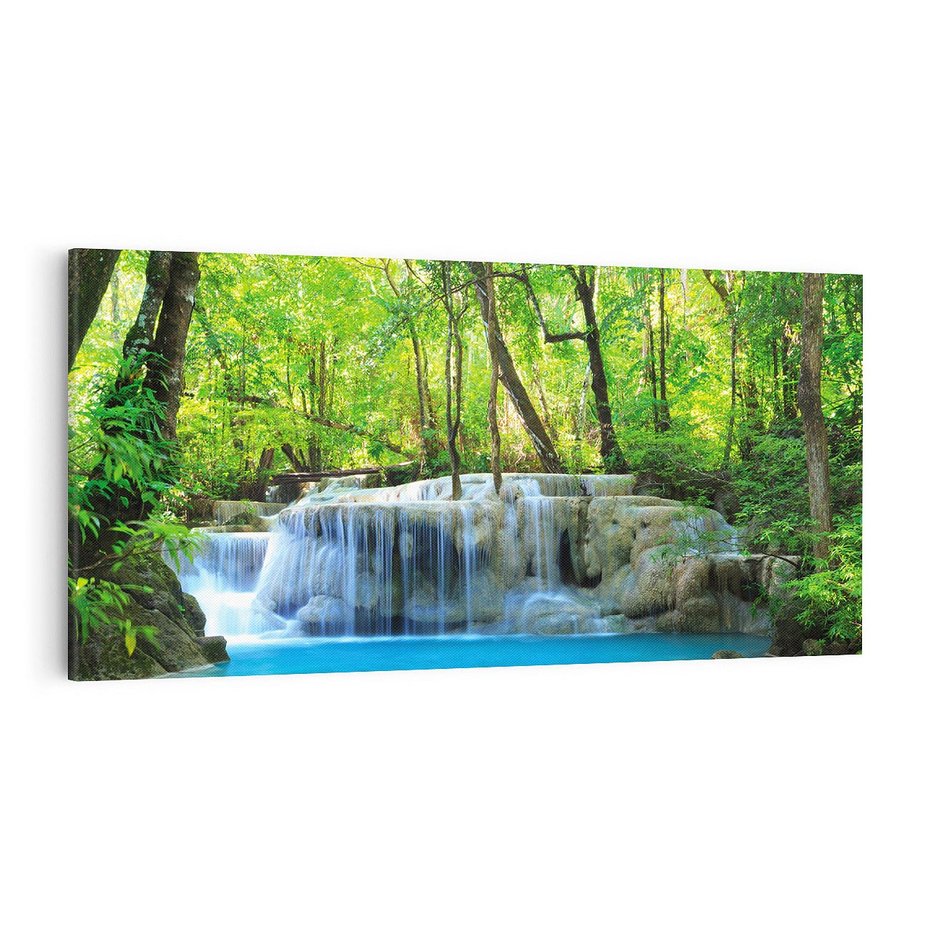 Obraz na płótnie 100x50 - Tajemniczy wodospad w tajskim lesie - Tajlandia, wodospad