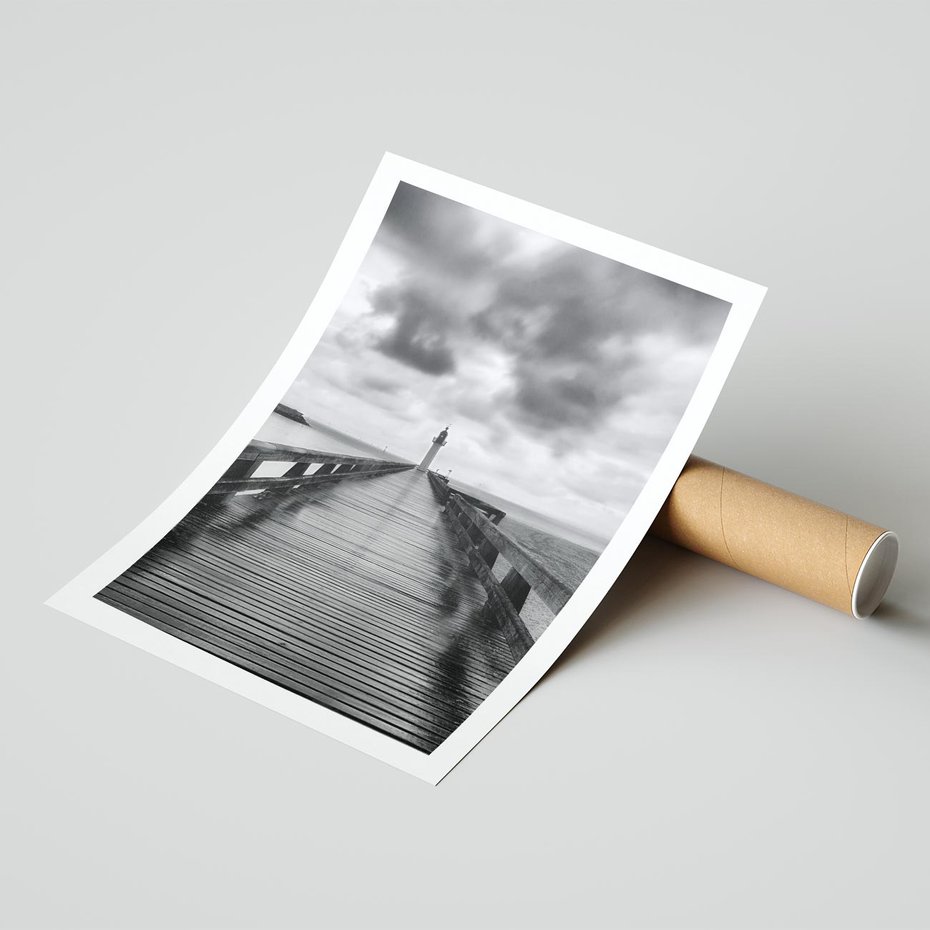 Plakat bez ramy 30x40 - Romantyczny pomost z latarnią - pomost, latarnia