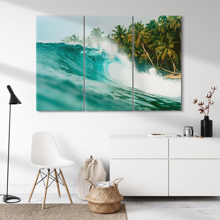 Obraz na płótnie 120x80 - Rajskie Wybrzeże - fotografia, duża fala