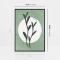 Obraz w ramie 70x100 - Kształty Zielonego Ukojenia - zielony plakat, roślinne motywy - rama czarna