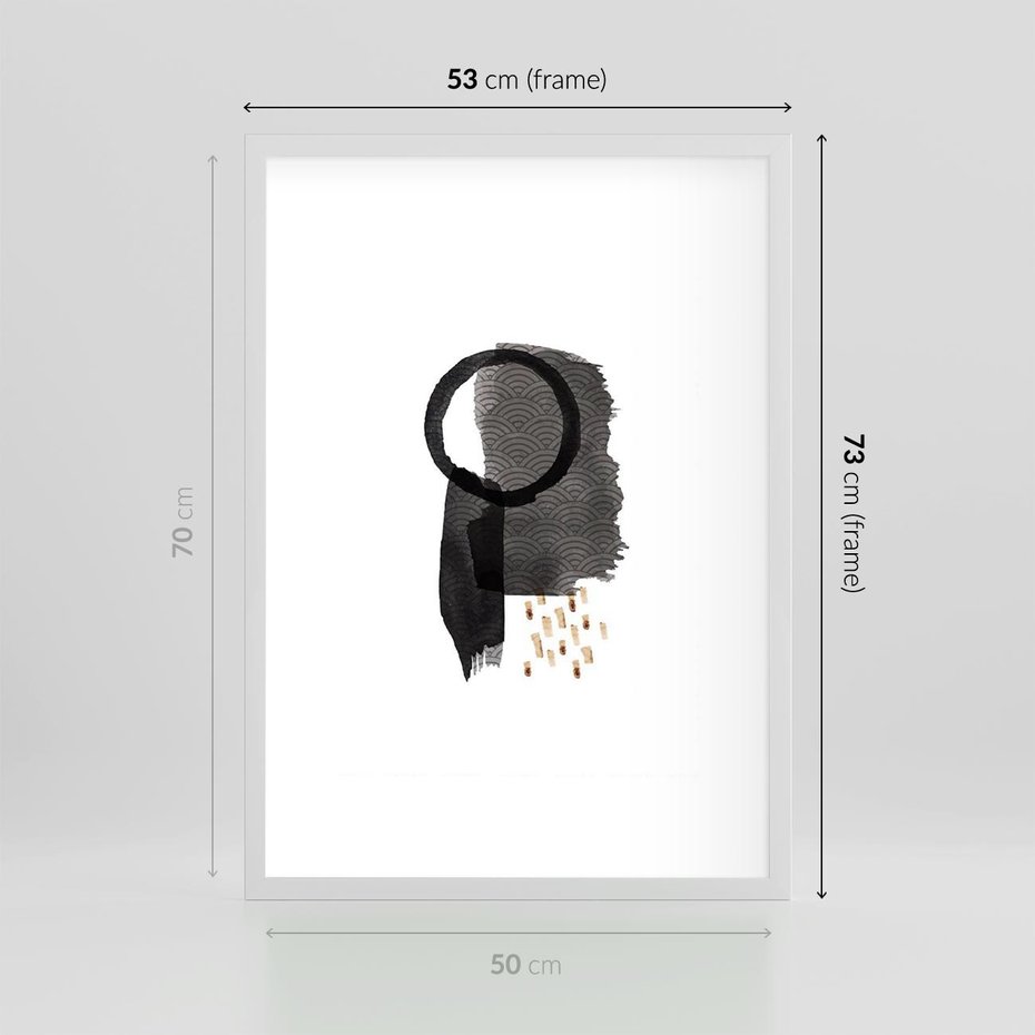 Plakat w ramie 50x70 - Japoński Minimalizm - grafika w japońskim stylu, minimalizm - rama biała