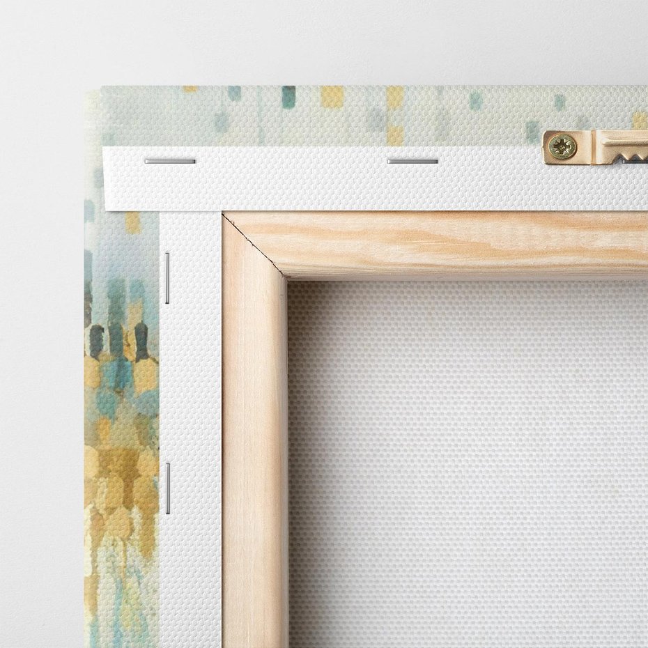 Obraz na płótnie 50x50 - Turkusowa Harmonia - abstrakcja, geometryczne plamki