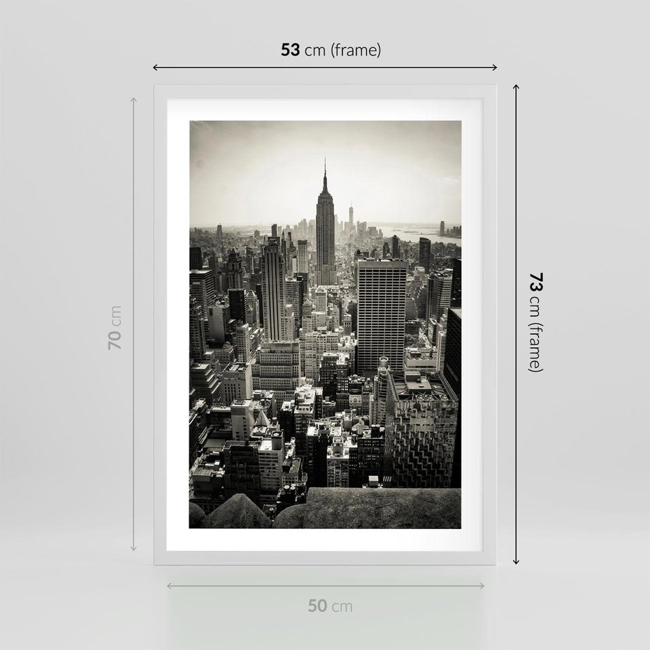 Plakat w ramie 50x70 - Dusza wielkiego miasta - Manhattan, Nowy Jork - rama biała