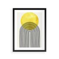 Plakat w ramie 30x40 - Słoneczne Odbicia - geometria, żółte koło - rama czarna