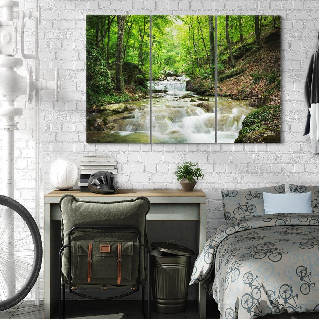 Obraz na płótnie 120x80 - Plączący się strumień - rzeka, strumień