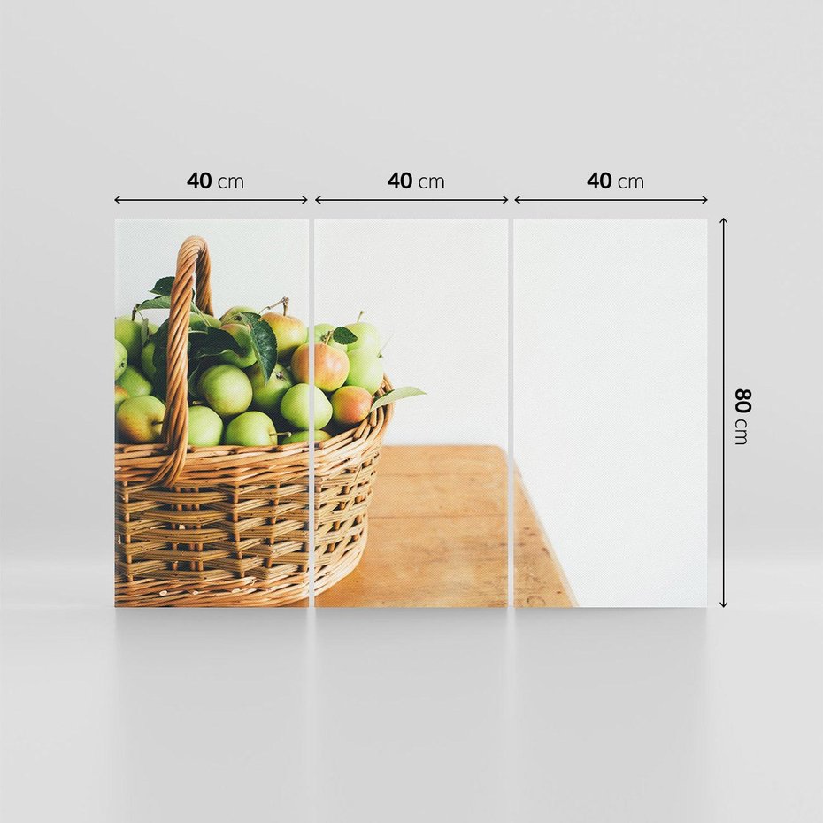 Obraz na płótnie 120x80 - Koszyk Jabłek - Świeżo Zbierane - koszyk, jabłka