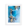 Plakat w ramie 30x40 - Elegancja i Wyrafinowanie - marmur, złoto - rama biała