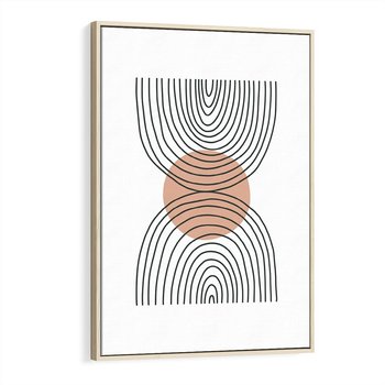 Obraz w ramie 50x70 - Przenikające Widzenia - półkola, koło - rama drewno