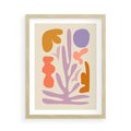 Plakat w ramie 50x70 - Przenikająca Harmonia - abstrakcyjny obraz, pastelowe kolory - rama drewno