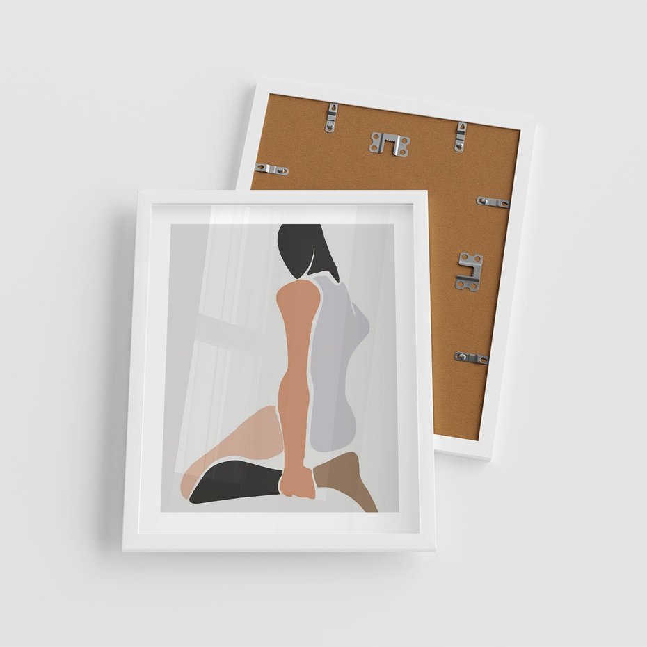 Plakat w ramie 40x50 - Widok Abstrakcyjny - abstrakcyjny obraz, minimalizm - rama biała