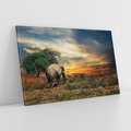 Obraz na płótnie 100x70 - Potęga słonia na afrykańskiej sawannie - słoń, sawanna