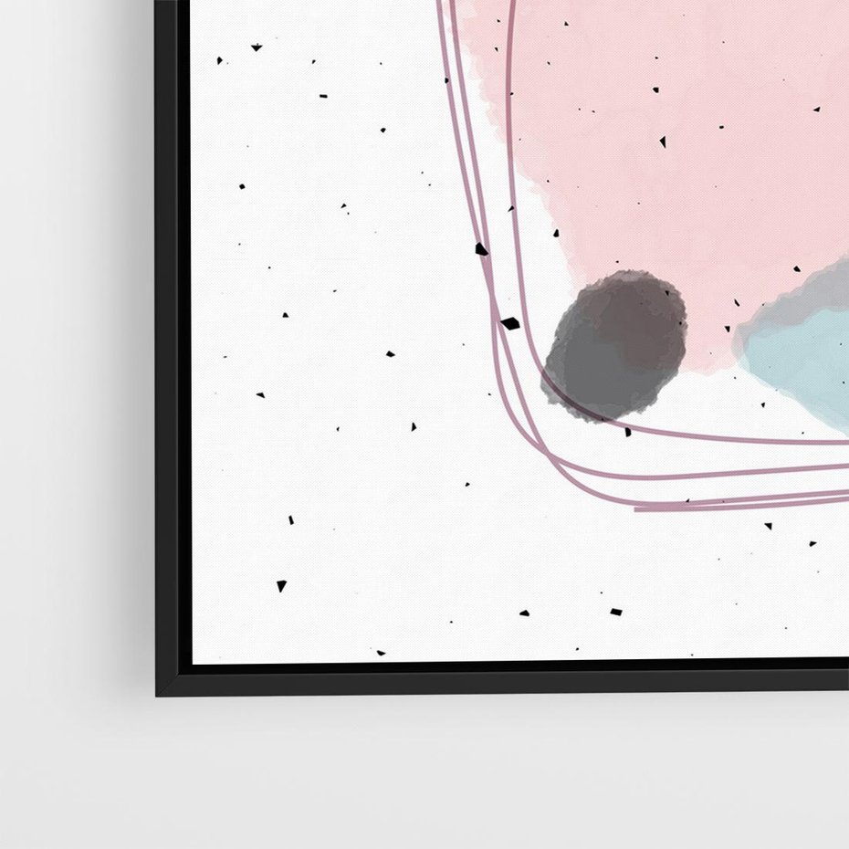 Obraz w ramie 50x50 - Migotliwa Opowieść - abstrakcyjna kompozycja, jak ręcznie malowana - rama czarna