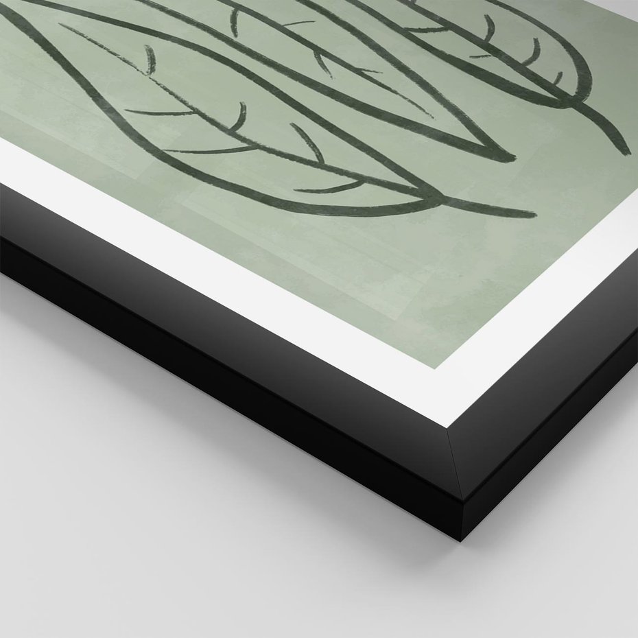 Plakat w ramie 50x70 - Energetyczne Ekspresje Natury - zielony plakat, roślinne motywy - rama czarna