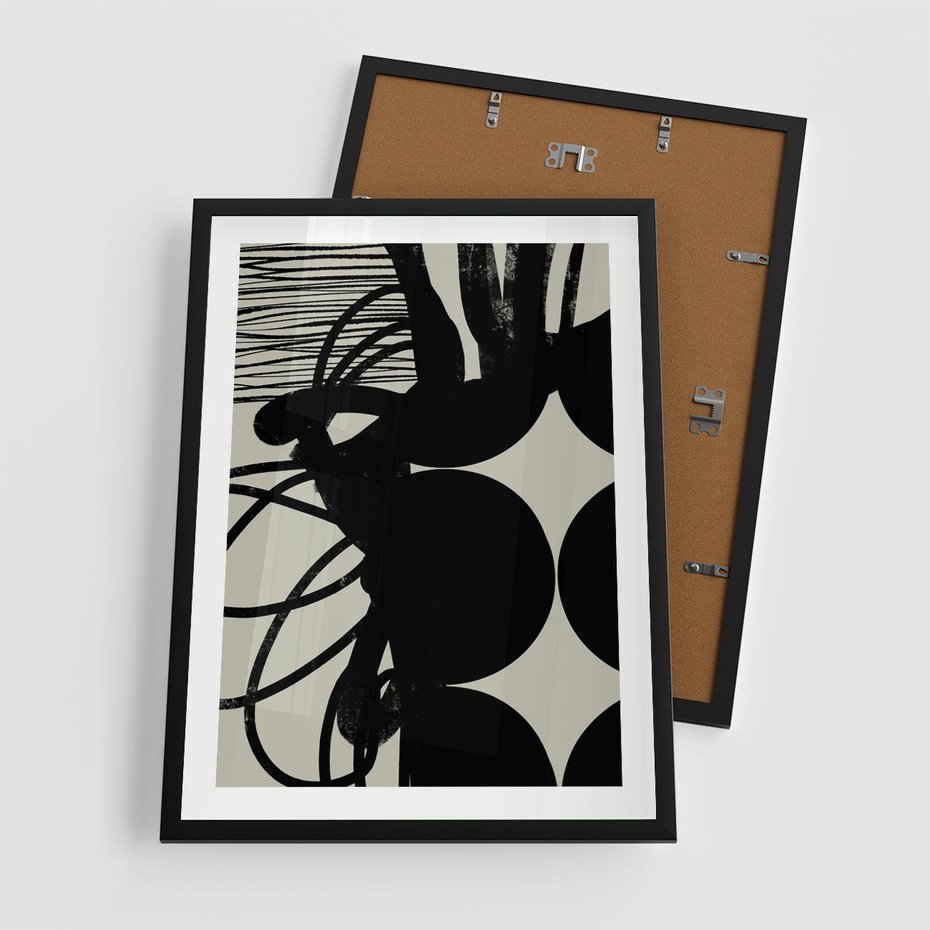 Plakat w ramie 50x70 - Modernistyczne Refleksje - abstrakcja, mroczny klimat - rama czarna