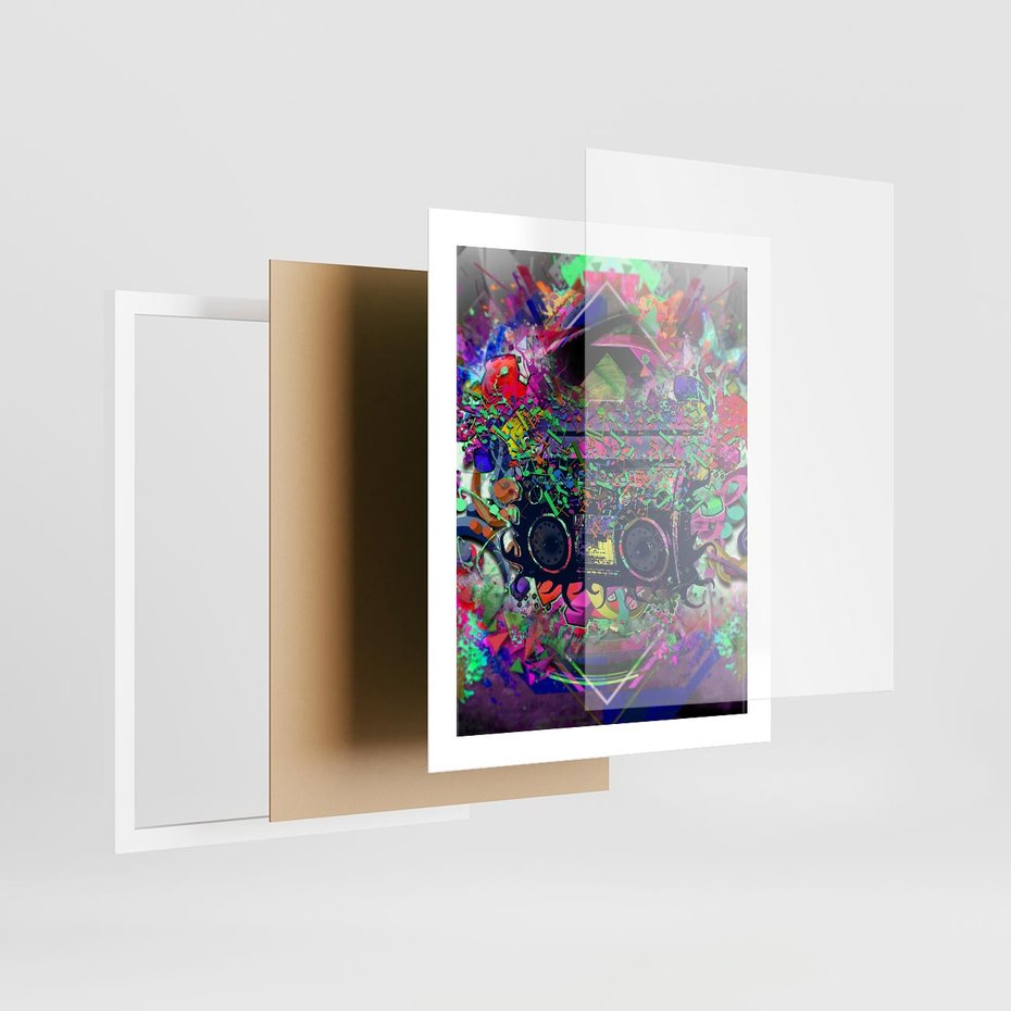 Plakat w ramie 40x50 - Harmonia Muzyki - grafika, muzyka - rama biała