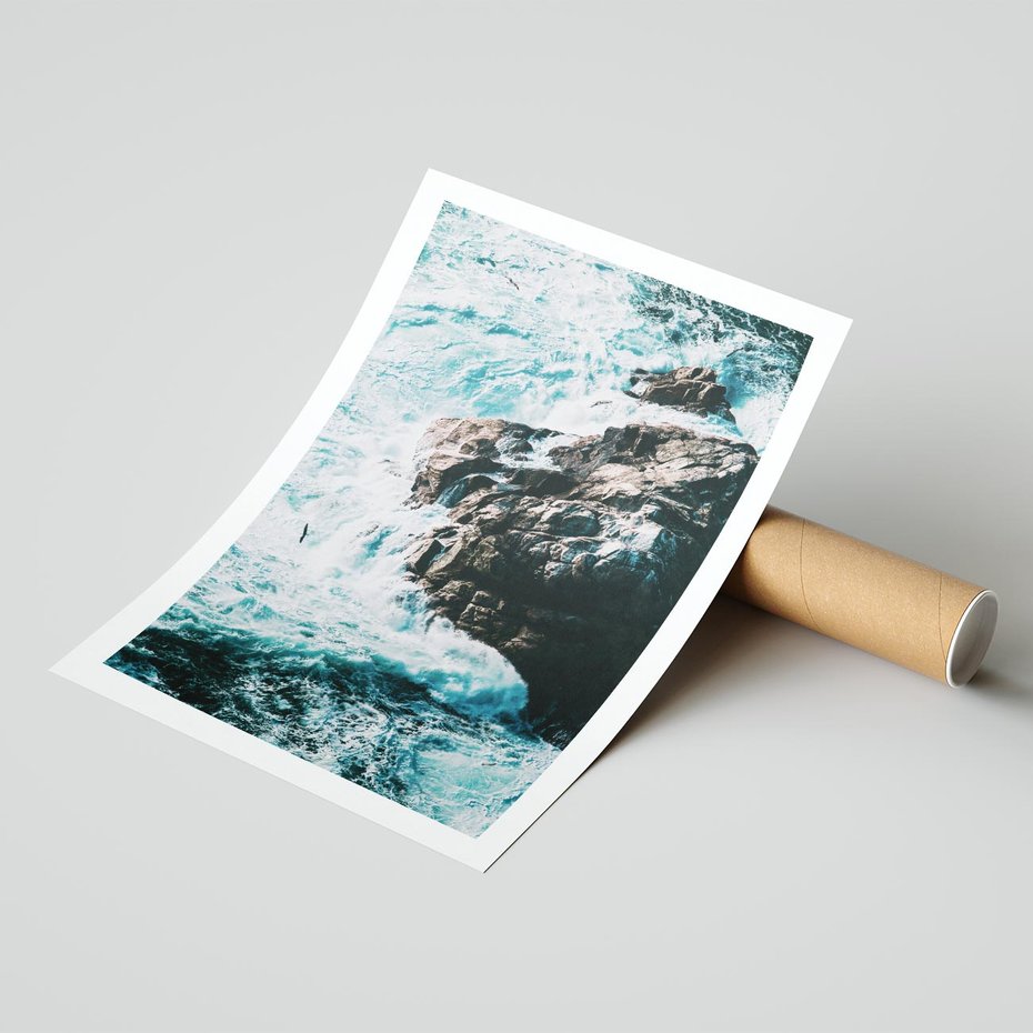 Plakat bez ramy 21x30 - Siła Natury - morze, skały