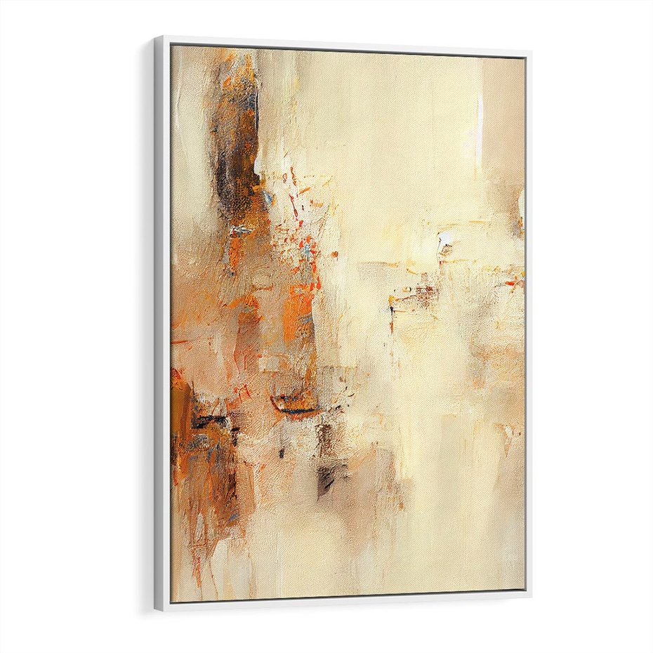 Obraz w ramie 80x120 - Odbicie utraconych barw - abstrakcja, tekstury farb - rama biała