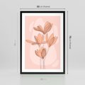 Plakat w ramie 50x70 - Przenikające Kształty - minimalistyczny plakat, pudrowe kwiaty - rama czarna