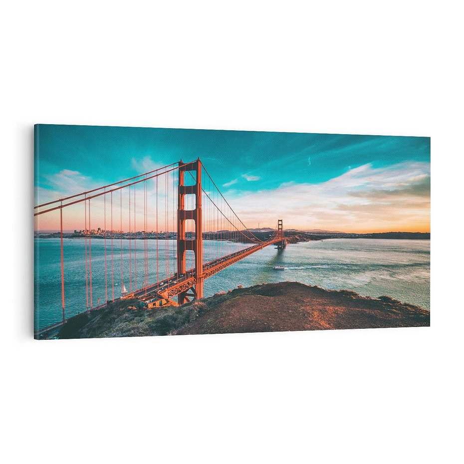 Obraz na płótnie 120x60 - Złoty Gate: majestatyczny most Ameryki - Golden Gate, most
