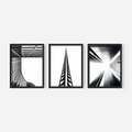 Zestaw obrazy w ramie 30x40 galeria - Architektura, perspektywa, wieżowce - rama czarna