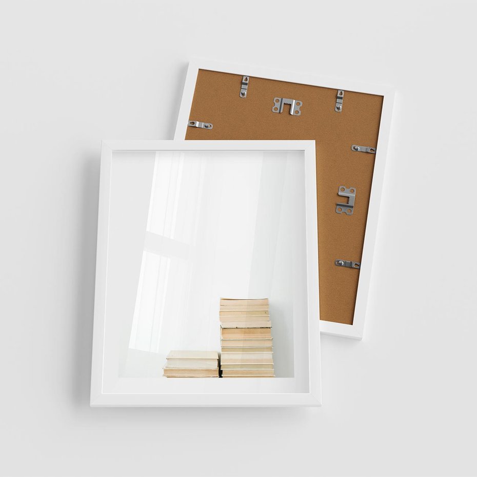 Plakat w ramie 40x50 - Estetyka Literatury - stos książek, minimalistyczna kompozycja - rama biała