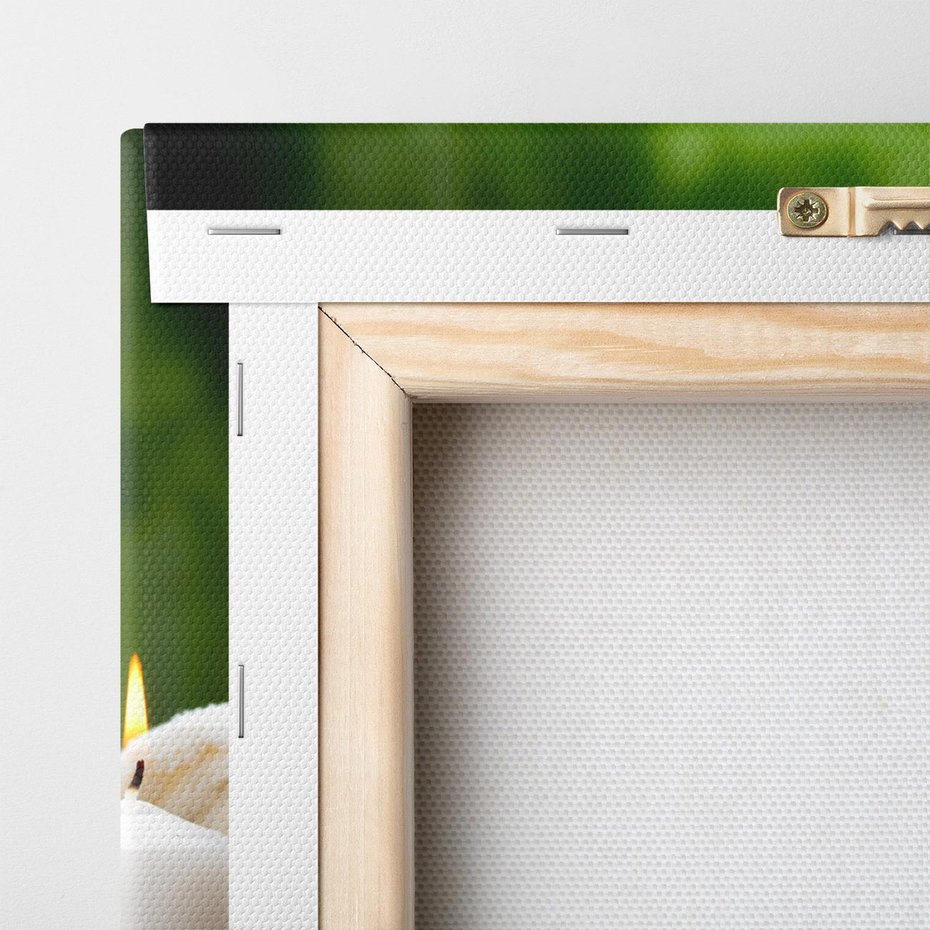 Obraz na płótnie 40x40 - Relaksacyjny SPA: masaż z kamieniami i kwiatami - SPA, masaż