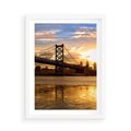 Plakat w ramie 50x70 - Most w mieście - most, miasto - rama biała