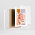 Plakat w ramie 40x50 - Nowoczesne Światło - abstrakcyjny obraz, pastelowe kolory - rama biała