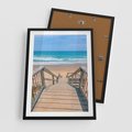 Plakat w ramie 50x70 - Pomost ku Morzu - pomost na plaży, morze - rama czarna