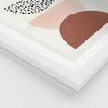 Plakat w ramie 30x40 - Geometryczna Harmonia w Brązach i Beżach - geometryczne kształty, brązy i beże - rama biała